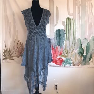 Deep v neck lace dress